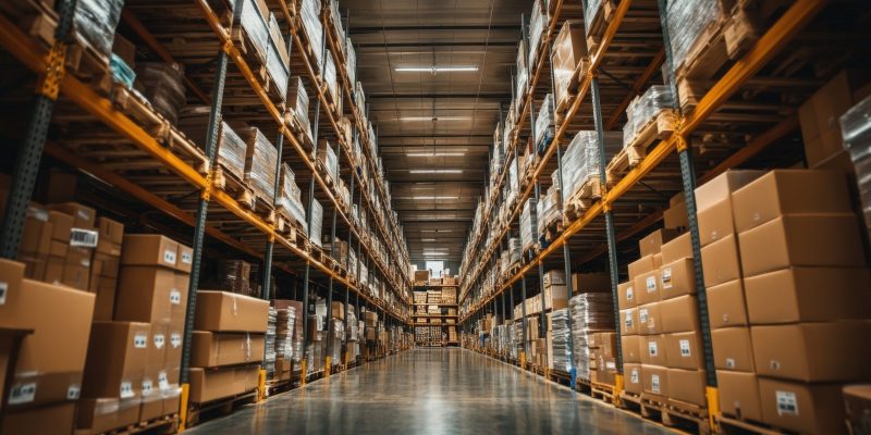 Organized warehouse operations modern distribution center image bright environment aerial view efficiency concept